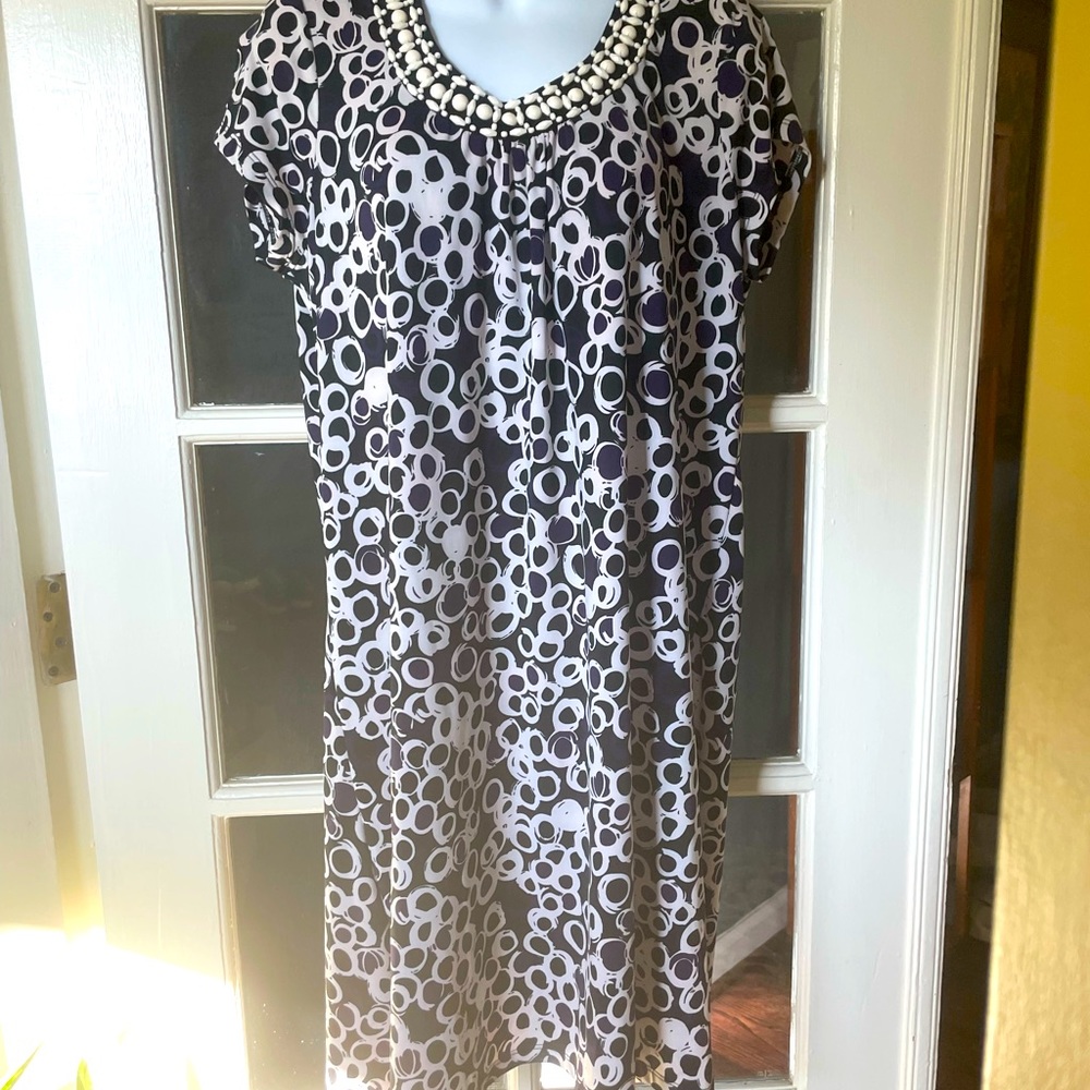 Forever poly/spandex dress w beaded neckline *like new*